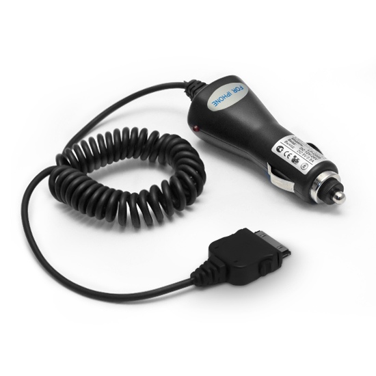 Универсальное автомобильное зарядное устройство, Lightning Power, LP-C005AB, iPhone4 разъём (30 pin), Вход 12-24V, Выход 5V 0.5A, Чёрный, Блистер
