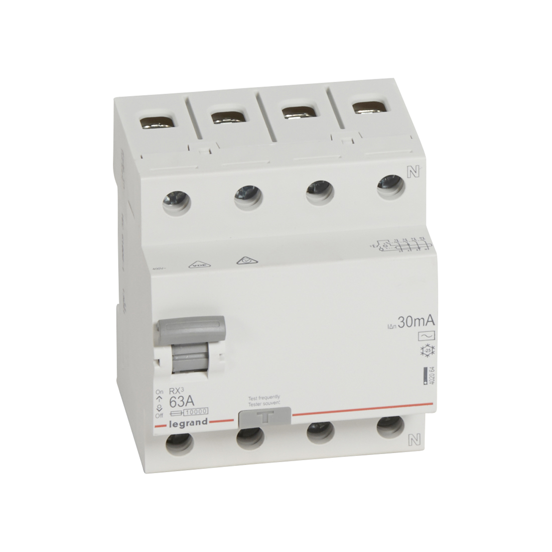 ВДТ, Legrand, 402064, 4П 63А АC RX3 30мA