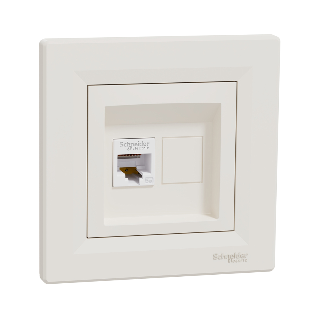 Розетка компьютерная, SE, EPH4300123, Asfora RJ45 кат. 5e в сборе кремовый