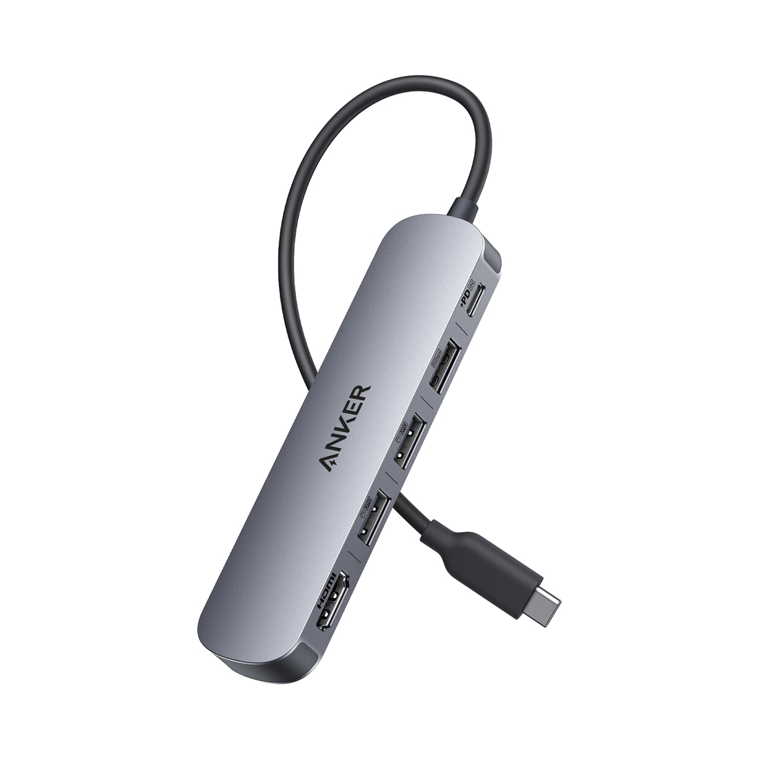Концентратор, Anker, USB-C (A8357HA0), USB-C, 5-in-1, 4K, HDMI, Серый