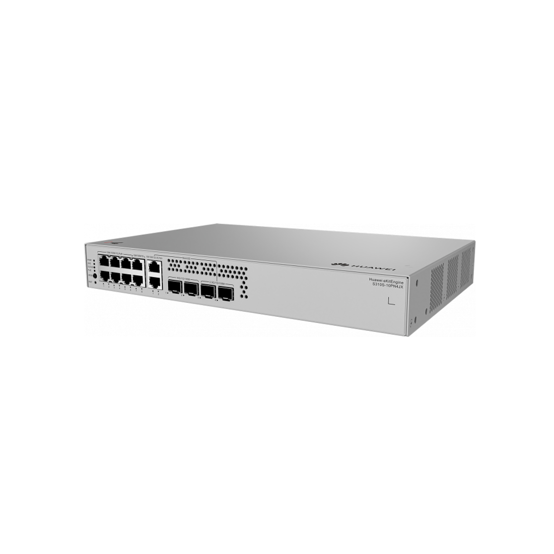 Коммутатор, Huawei, S310S-10PN4JX, Управляемый L2+, 6*10/100/1000BASE-T (PoE), 2*10/100/1000/2.5GBASE-T (PoE), 2*2.5GE SFP, 2*10GE SFP+, PoE 802.3af/at, 128W, Стоечный