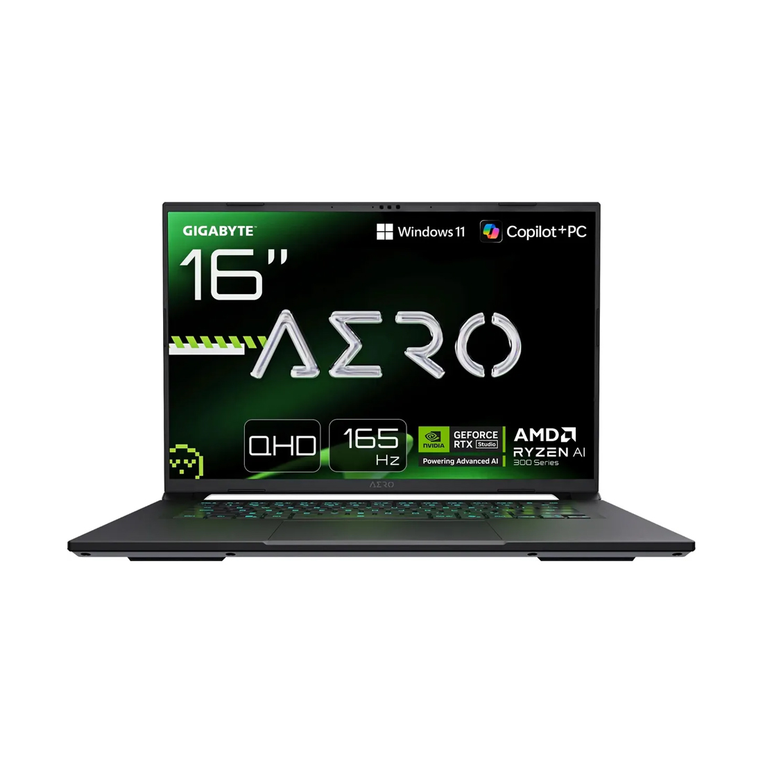 Ноутбук, Gigabyte AERO X16 1WH93KZC64DH, 9REG6AB7WH1DJHEKZ000, 16", QHD+ 2560x1600, IPS, 165Hz, Ryzen AI 7 350, 32GB DDR5, 1TB SSD, NVIDIA GeForce RTX 5070, 8GB GDDR7, Windows 11, Белый