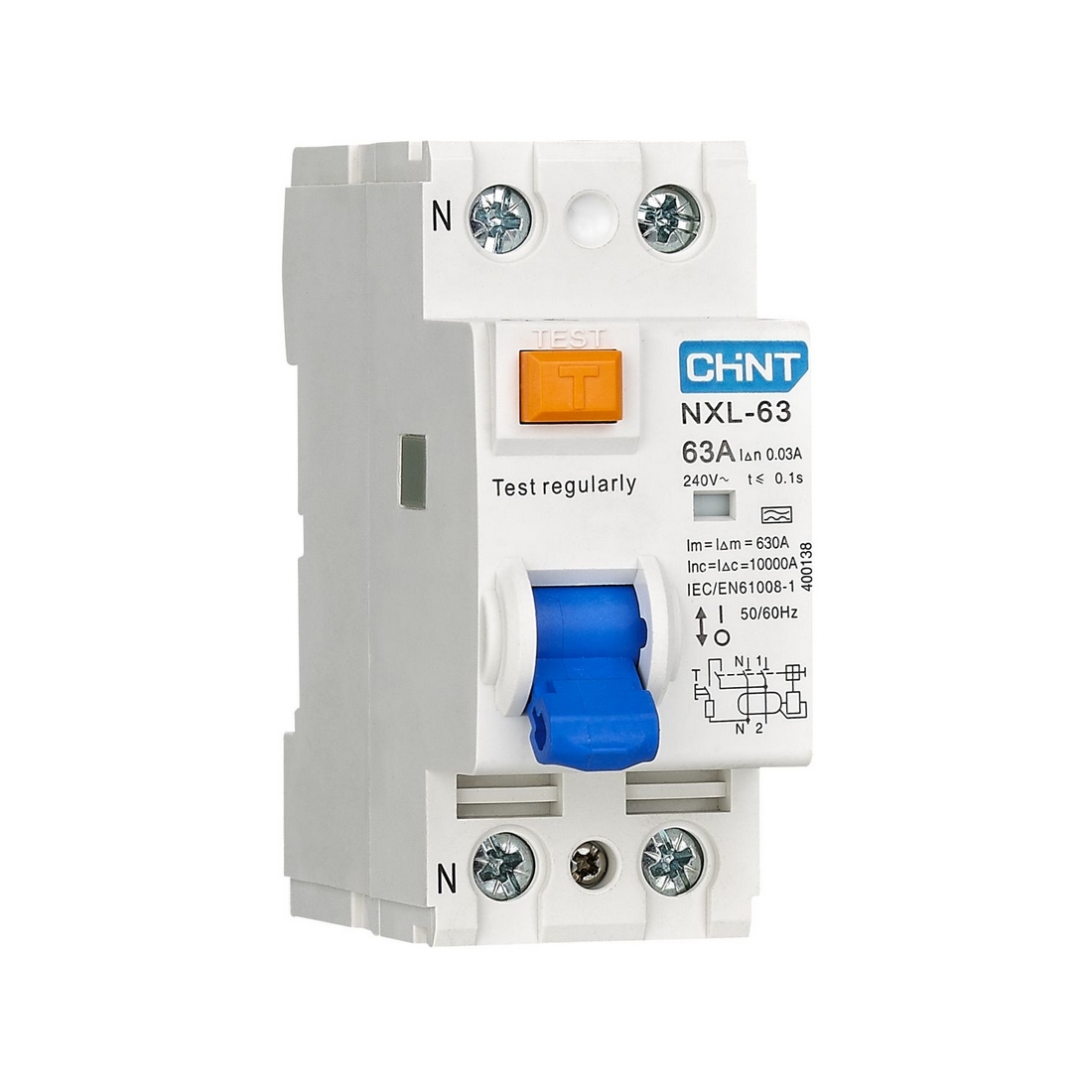Устройство защитного отключения, CHINT, NXL-63, 6kA 1P+N 40A 30mA AC 280723