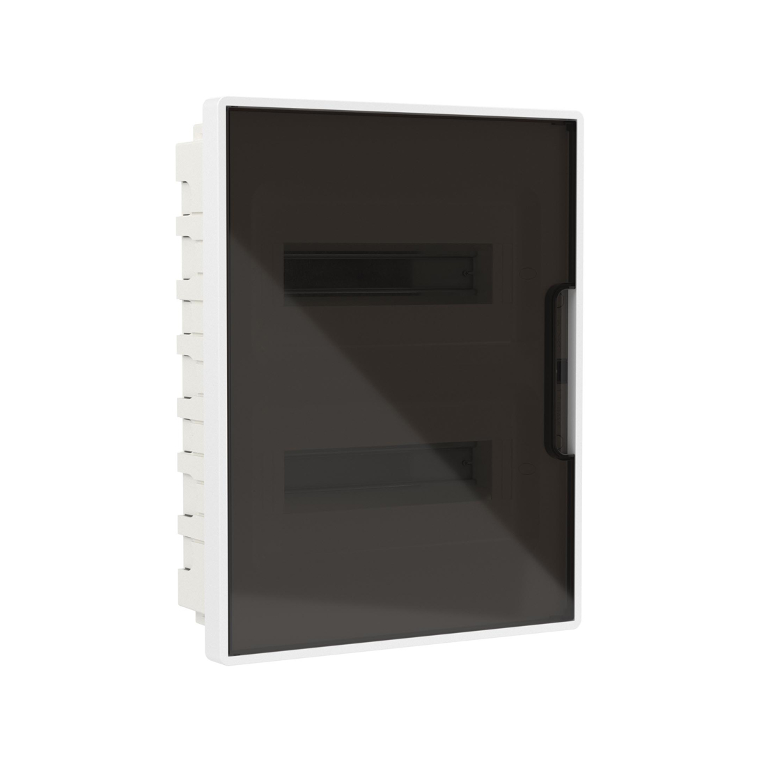 Щиток встраиваемый FRAME белый, DKC, F24B1WD, 24 модуля, с тонированной дверцей 4 PEN (2шт на 8 отв. и 2шт на 6 отв.)