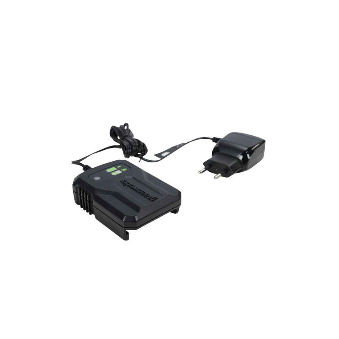 Зарядное устройство, Greenworks, G24UC2(2946207RU), 24 V, 2А, Входное напряжение 220-240В, 50/60 Гц., Напряжение заряда АКБ 24 V, Макс. ток заряда 2 А, Индикатор состояния процесс заряда / заряд окончен / перегрев / неисправность батареи, Автоматический режим ожидания после окончания заряда АКБ, Масса без упаковки 0,22 кг, Время заряда , - АКБ ёмкостью 2.0 Ач 60 мин, - АКБ ёмкостью 4.0 Ач 120 мин, Черный/зелёный