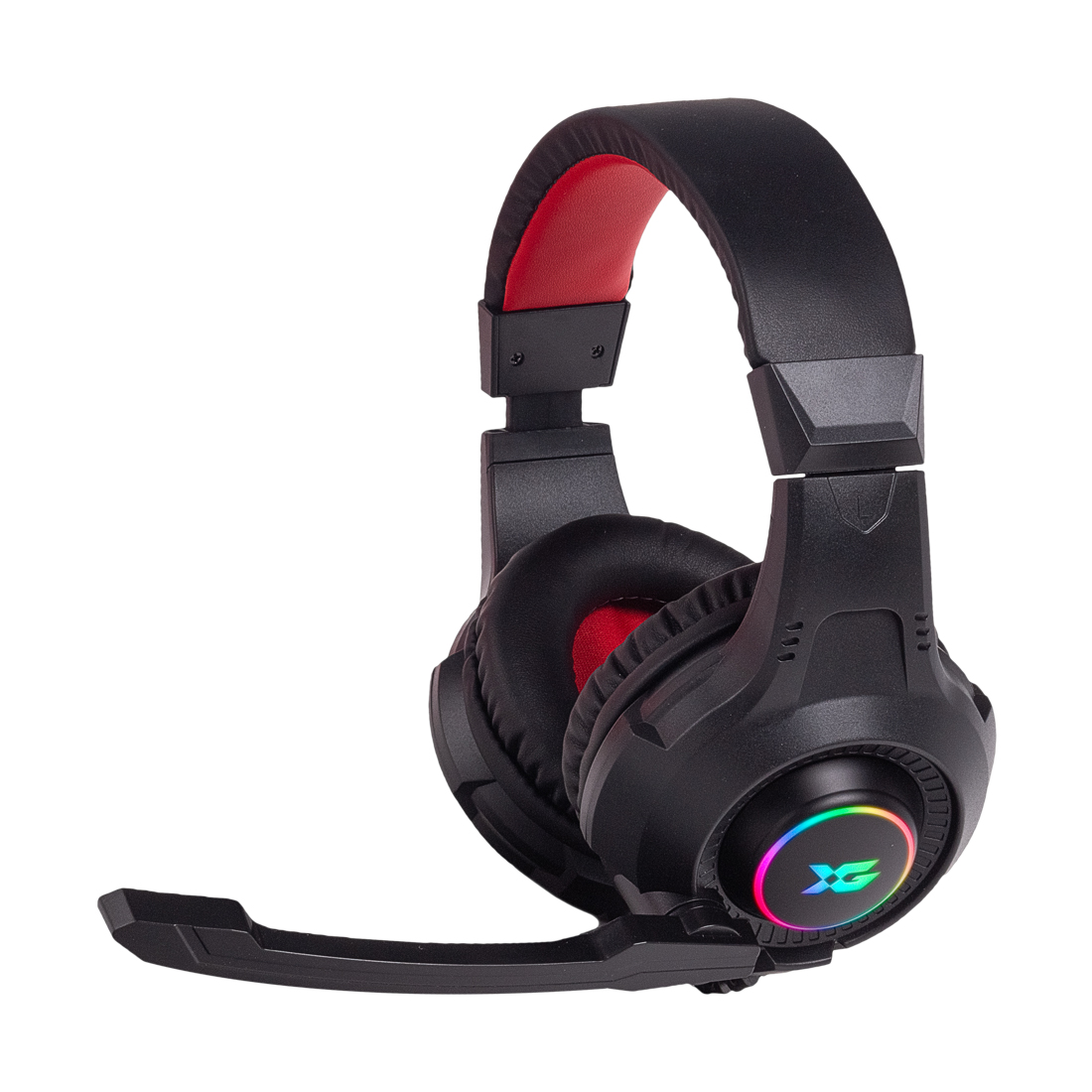 Гарнитура, XG, XH-700RGB, Микрофон поворотный, Динамики 40 мм, 32 мВт, 20-20000гц, 2*3,5 MiniJack, Регулятор громкости, Длина кабеля 2 м, Черный