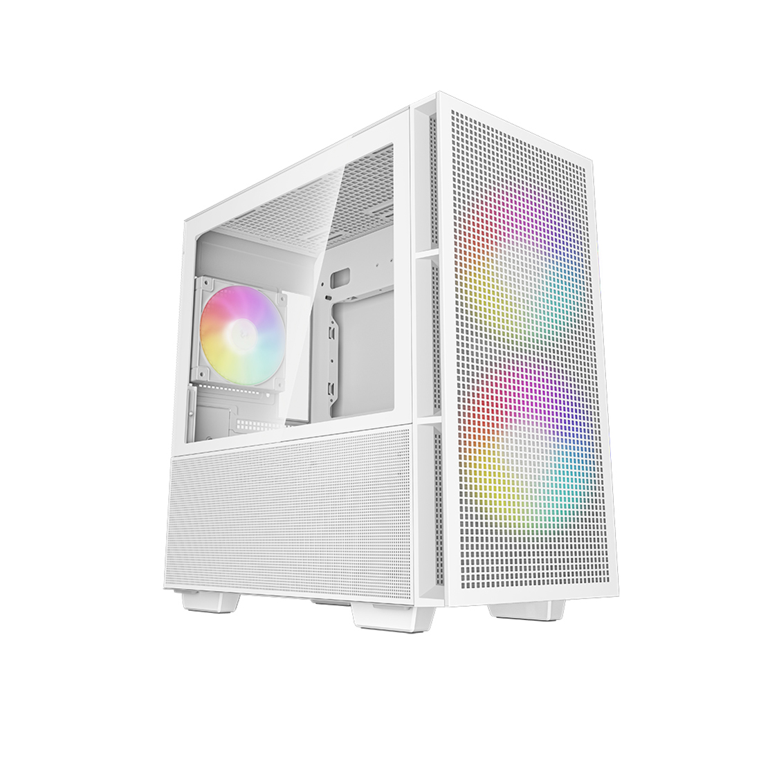 Компьютерный корпус, Deepcool, CH360 WH R-CH360-WHAPE3-G-1, Micro ATX/Mini-ITX, Type-C*1/3.0*1, HD-Audio+Mic, Кулер 2*140/1*120мм ARGB, Высота процессорного кулера до 165мм, Длина VGA до 320мм, 2*3.5"/2+1*2.5", Сталь 0,6, 428x215x431мм, Без Б/П, Белый