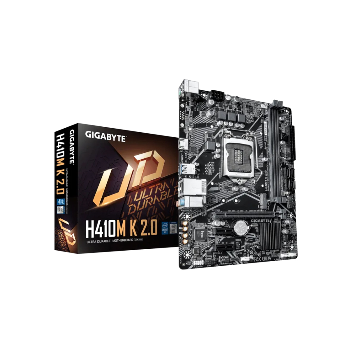 Материнская плата, Gigabyte, H410M K 2.0 (4719331881412), LGA1200, iQ470, 2xDDR4 2400/2667 MHz, 2xSATA3, 1xM.2 (PCI-E 3.0 x4/x2), 1xHDMI, 1xPCI-Ex16, 1xPCI-Ex1, mATX