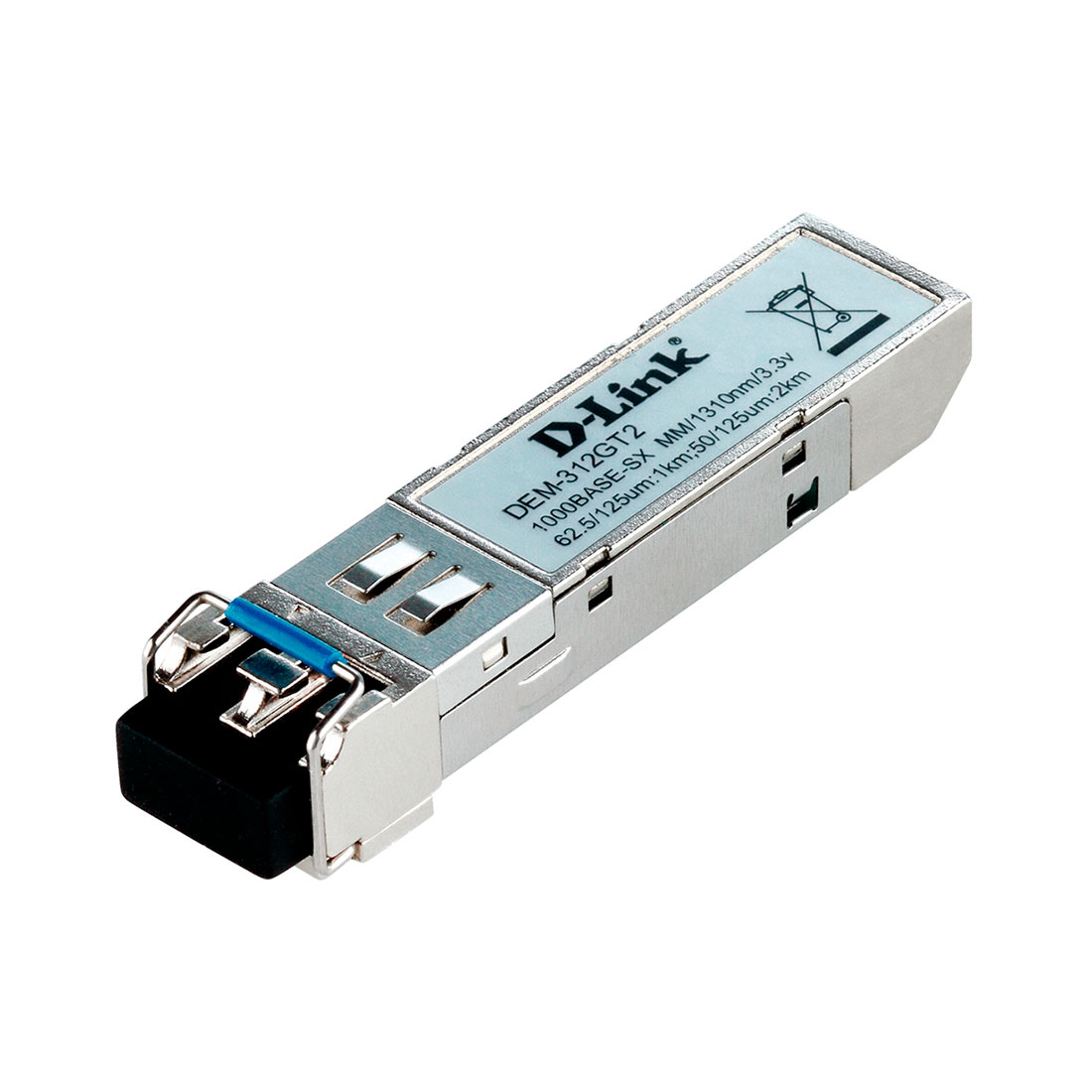 Трансивер, D-Link, 312GT2/A1A, SFP-трансивер с 1 портом 1000Base-SX+ для многомодового оптического кабеля (до 2 км)