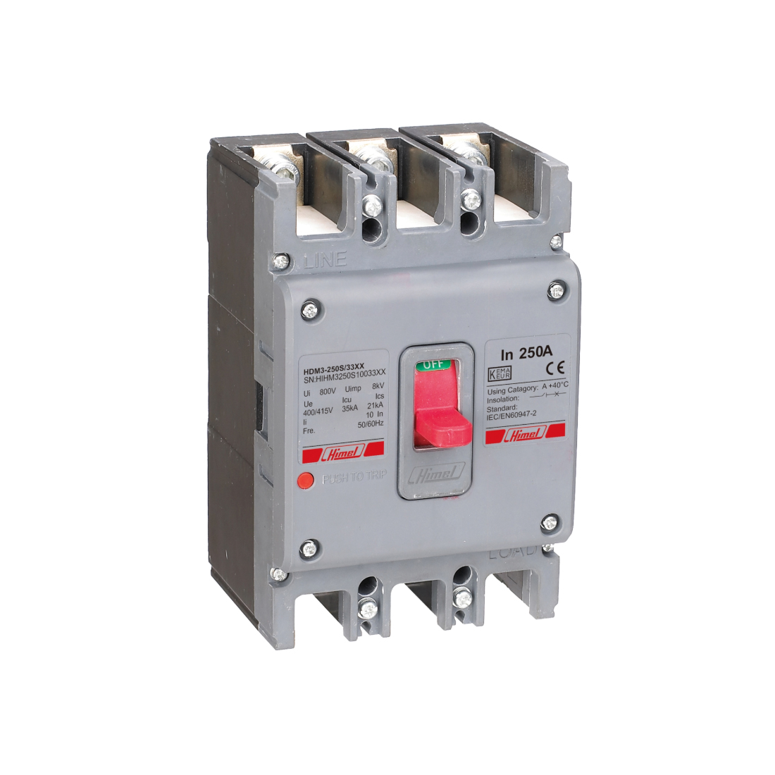 Автоматический выключатель, Himel, HDM3250T20033XX, HDM3 250T/3P 200A