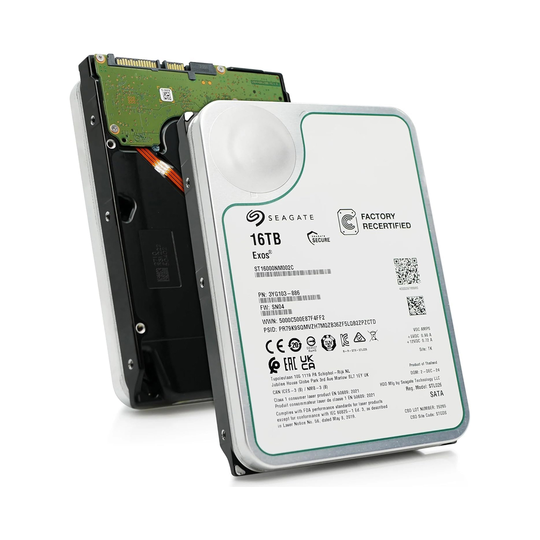 Жесткий диск, Seagate, Exos X16, ST16000NM002C, 16TB, SATA3 6Gb/s, 3.5", 7200RPM