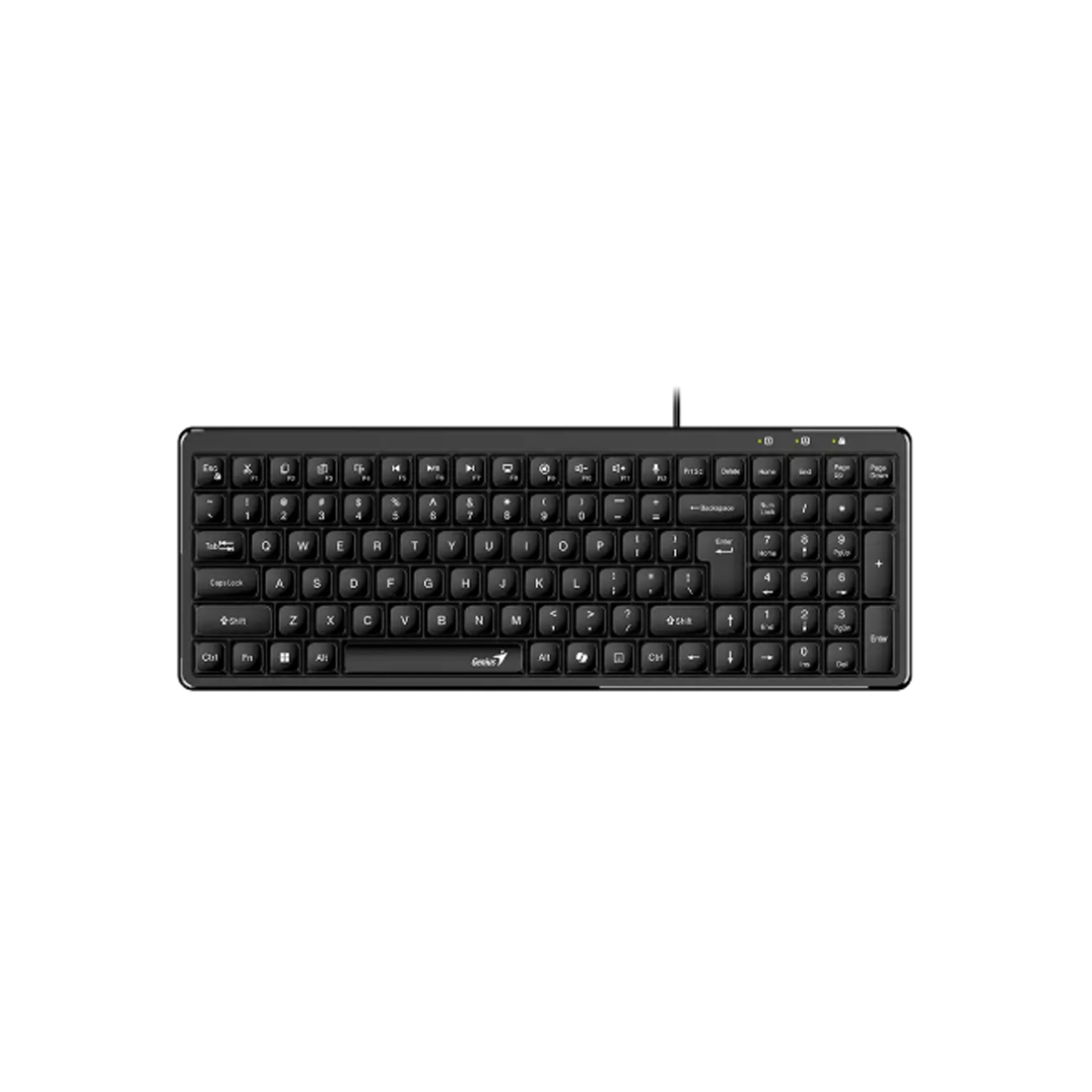 Клавиатура, Genius, LuxeMate 120, USB, Мембранная, Длина кабеля 1.5 м, Slim, Рус/Англ, Copilot, Пластик, Чёрный