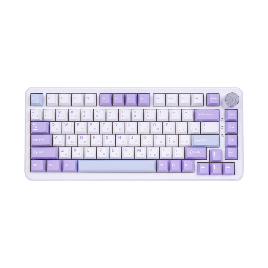 Клавиатура, Ajazz, AK820/MAX/Magnetic/PWB, AK820 MAX, Игровая, Механическая, 75%, Magnetic Switches, USB, Подсветка RGB, Размер: 333 x 143 x 20,5 мм., Анг/Рус, Белый