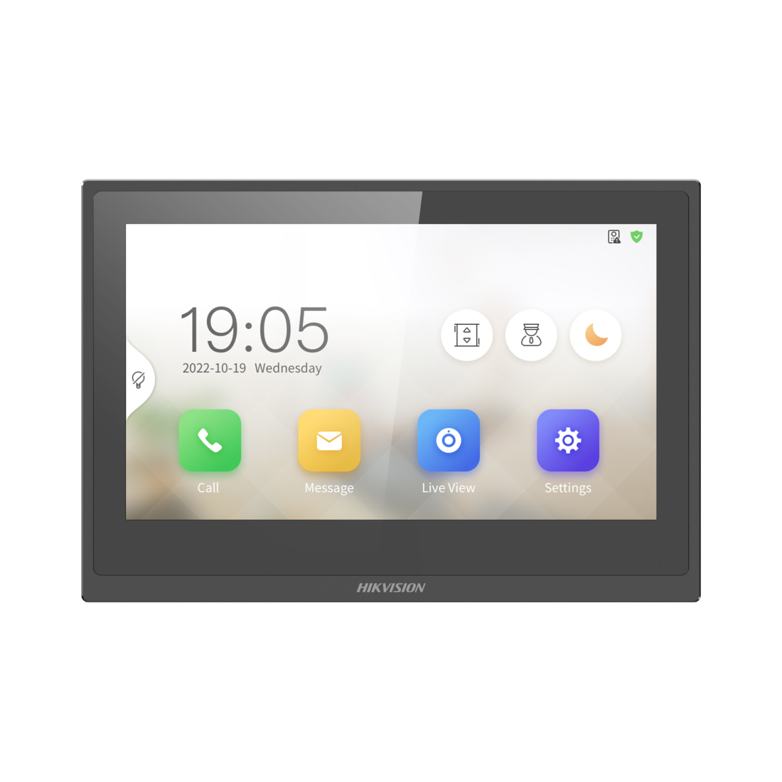 Монитор домофона, Hikvision, DS-KH6351-WTE1 7", 7-дюймовый сенсорный TFT-экран с разрешением 1024  600, Linux, Wi-Fi 2,4 ГГц, -10 °C до 50 °C