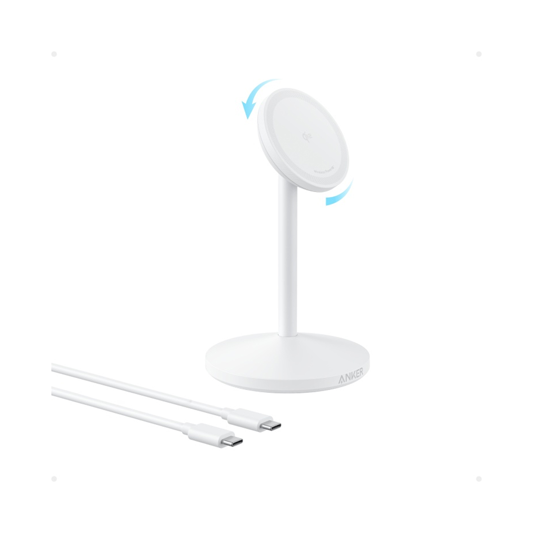 Беспроводное зарядное устройство, Anker, MagGo (A25X1H21), 15W, Single Stand Белый
