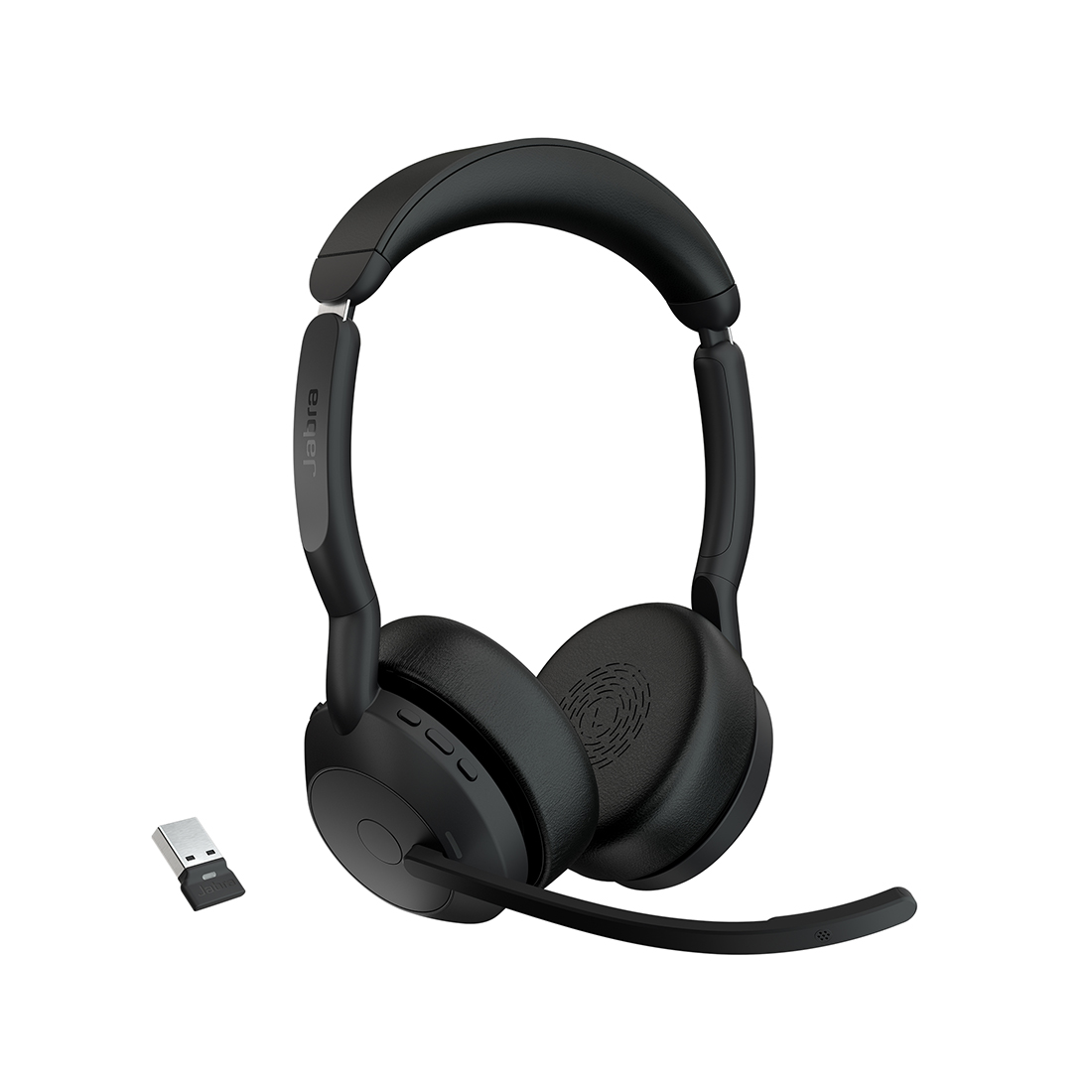 Гарнитура, Jabra, 25599-999-999, Jabra Evolve2 55, Link380a MS Stereo, Беспроводная, Bluetooth 5.2, защита органов слуха : Jabra SafeTone™ 2.0, PeakStop 105, -5°C to + 45°C, Спящий режим