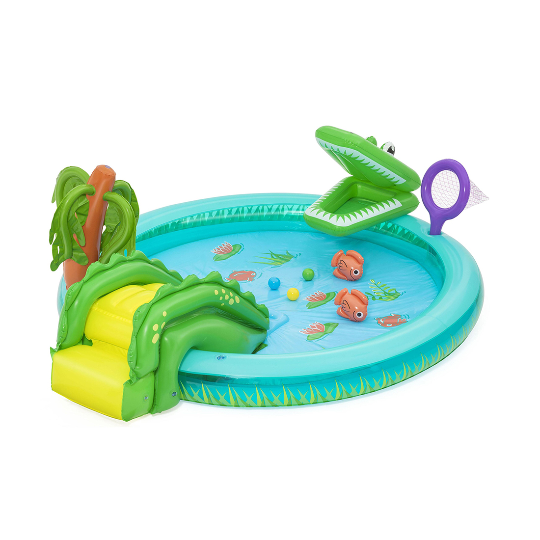 Детский надувной игровой бассейн Crocodile Cove 224 х 181, BESTWAY
