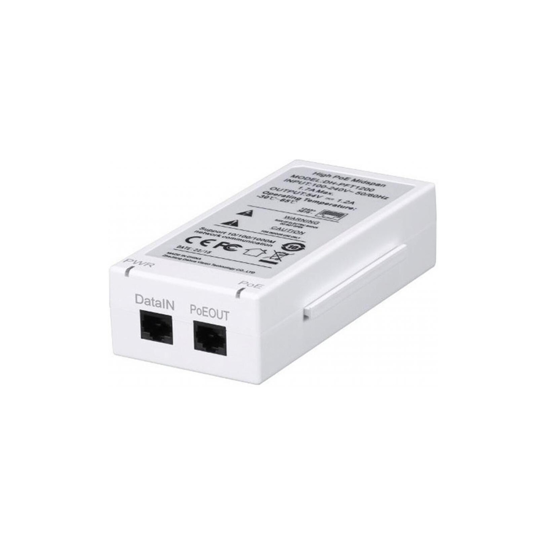 Инжектор, Dahua, DH-PFT1200, Hi-PoE 60 Вт, 802.3af/at/bt