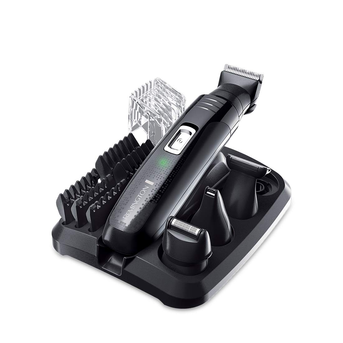Машинка для стрижки, Remington, PG6130, 5 насадок, Материал лезвий нержавеющая сталь, Питание от аккумулятора, Черный