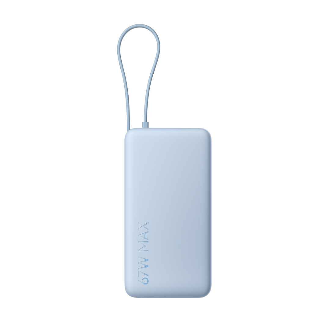 Портативный внешний аккумулятор, Xiaomi, 67W Power Bank 10000 (Integrated Cable) Ice Blue, PB1067/BHR08NZGL, Поддержка быстрой зарядки 67 Вт, Номинальная емкость 6000 mAh, Встроенный кабель USB-C, Размер продукта 105.2  65.2  26.9 мм, Голубой