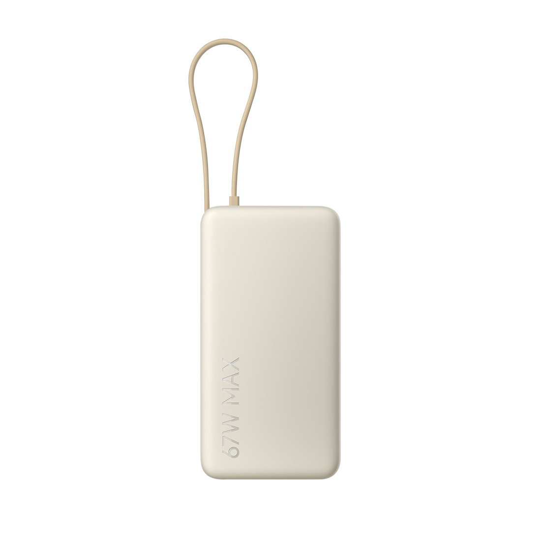Портативный внешний аккумулятор, Xiaomi, 67W Power Bank 10000 (Integrated Cable) Tan, PB1067/BHR08O0GL, Поддержка быстрой зарядки 67 Вт, Номинальная емкость 6000 mAh, Встроенный кабель USB-C, Размер продукта 105.2 65.2 26.9 мм, Бежевый