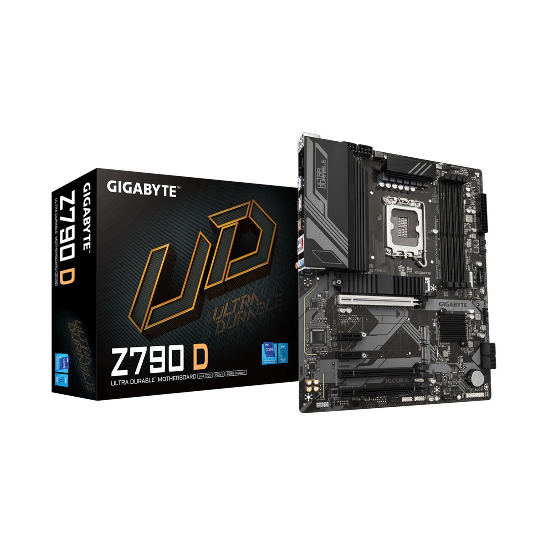 Материнская плата, Gigabyte, Z790 D (4719331861186), LGA1700, iZ790, 4xDDR5 7600(OC)/5600/5400/5200/4800/4000, 4xSATA3, 3xM.2 (2*PCI-E 4.0x4/x2, 1*PCI-E 4.0x4/x2 и SATA), Raid, 1хDP, 1xHDMI, 5xPCI-Ex16, ATX