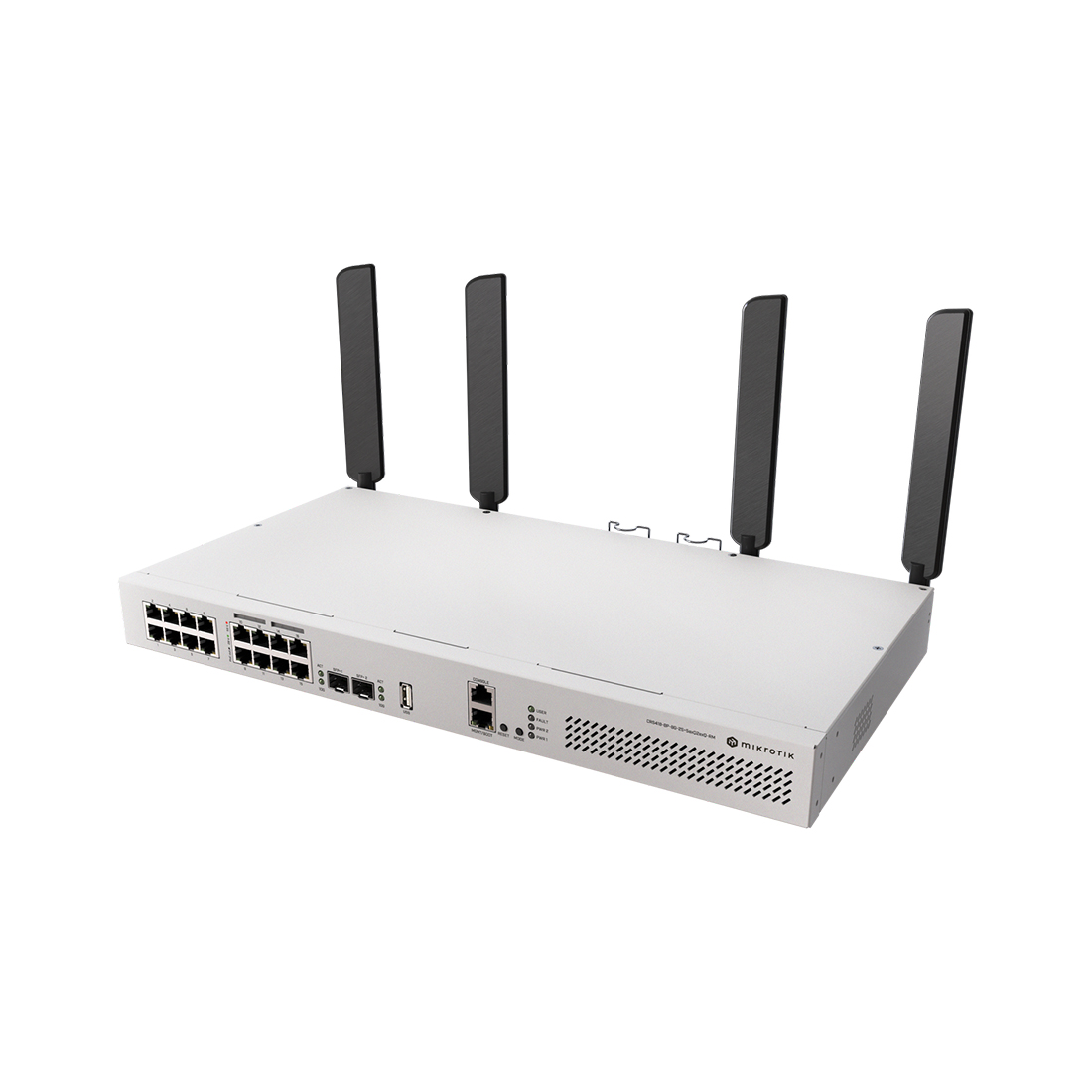 Коммутатор, MikroTik, CRS418-8P-8G-2S+5axQ2axQ-RM, Cloud Router Switch, 2 x 10G SFP+ ports, 17 x 10/100/1000 Ethernet portss, Wi-Fi 6 AX3600 PoE-out ports Ether9 - Ether16 (802.3af/at), RouterOS, -20°C to 70°C