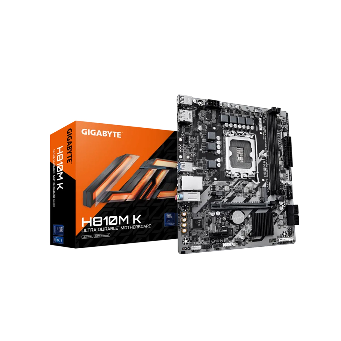 Материнская плата, Gigabyte, H810M K (4719331868697), LGA1851, H810, 2xDDR5 5600/6400, 4xSATA3, 1xM.2 (PCI-E 4.0x4/x2), 1xDP, 1xHDMI, 1xPCI-Ex16, 1xPCI-Ex1, mATX