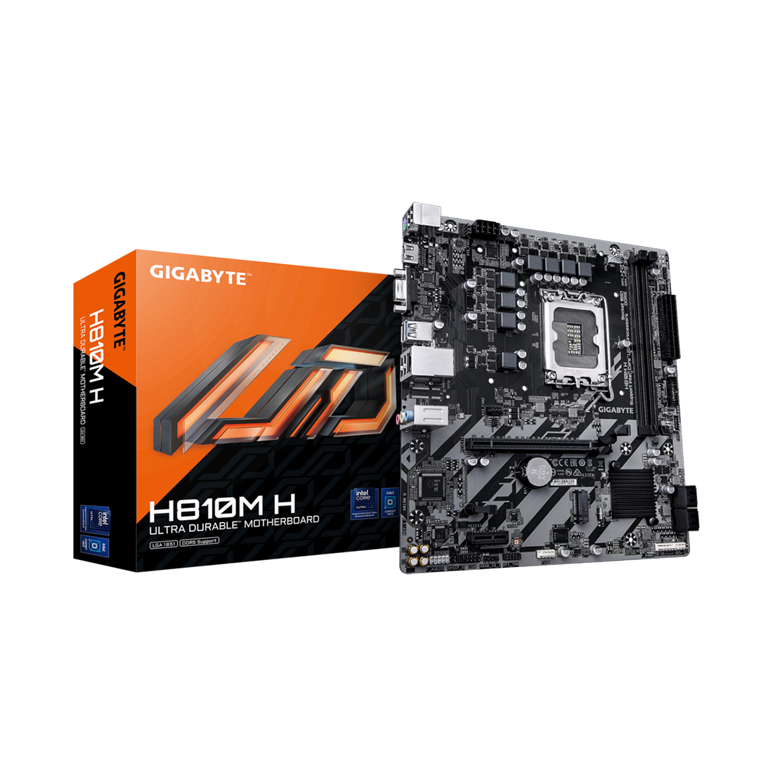 Материнская плата, Gigabyte, H810M H (4719331869540), LGA1851, H810, 2xDDR5 5600/6400, 4xSATA3, 1xM.2 (PCI-E 4.0x4/x2), 1xD-Sub, 1xHDMI, 1xPCI-Ex16, 1xPCI-Ex1, mATX