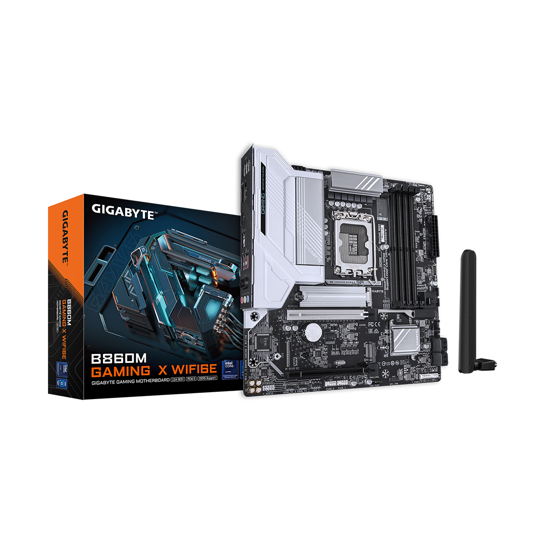 Материнская плата, Gigabyte, B860M GAMING X WIFI6E (4719331867133), LGA1851, iB860, 4xDDR5 5600/6400/9200(OC), 4xSATA3, Raid, 2xM.2 (PCI-E 4.0x4/x2), 1хDP, 1xHDMI, 1xUSB4® USB Type-C® port, 2xPCI-Ex16, WiFi, mATX