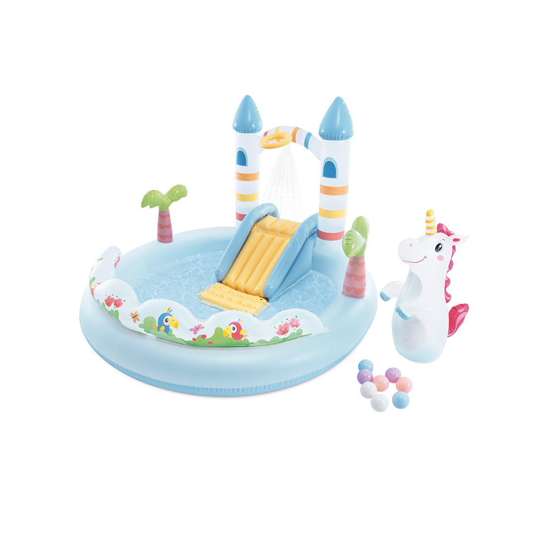 Детский надувной игровой бассейн Unicorn Castle 196 х 178 см