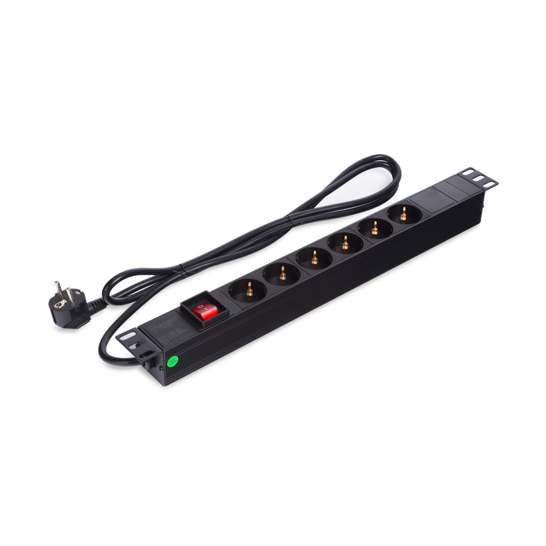 Сетевой фильтр, SVC, PD-6SCH, Для шкафов и стоек размера 19", 6 Розеток, 1.8 м, 16A, 4000W, 220 в., Чёрный