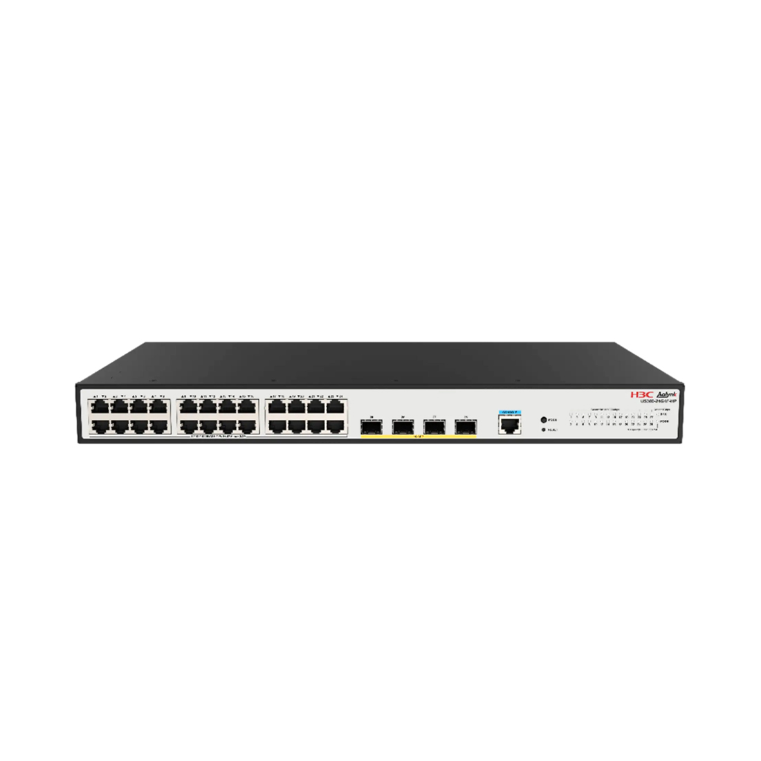 Коммутатор, H3C, Aolynk US300-24G4F-HP, Управляемый L2, 24 порта 10/100/1000Base-T PoE+, 4 порта SFP 1000Base-X, Стоечный, 802.3af/at, бюджет 370W