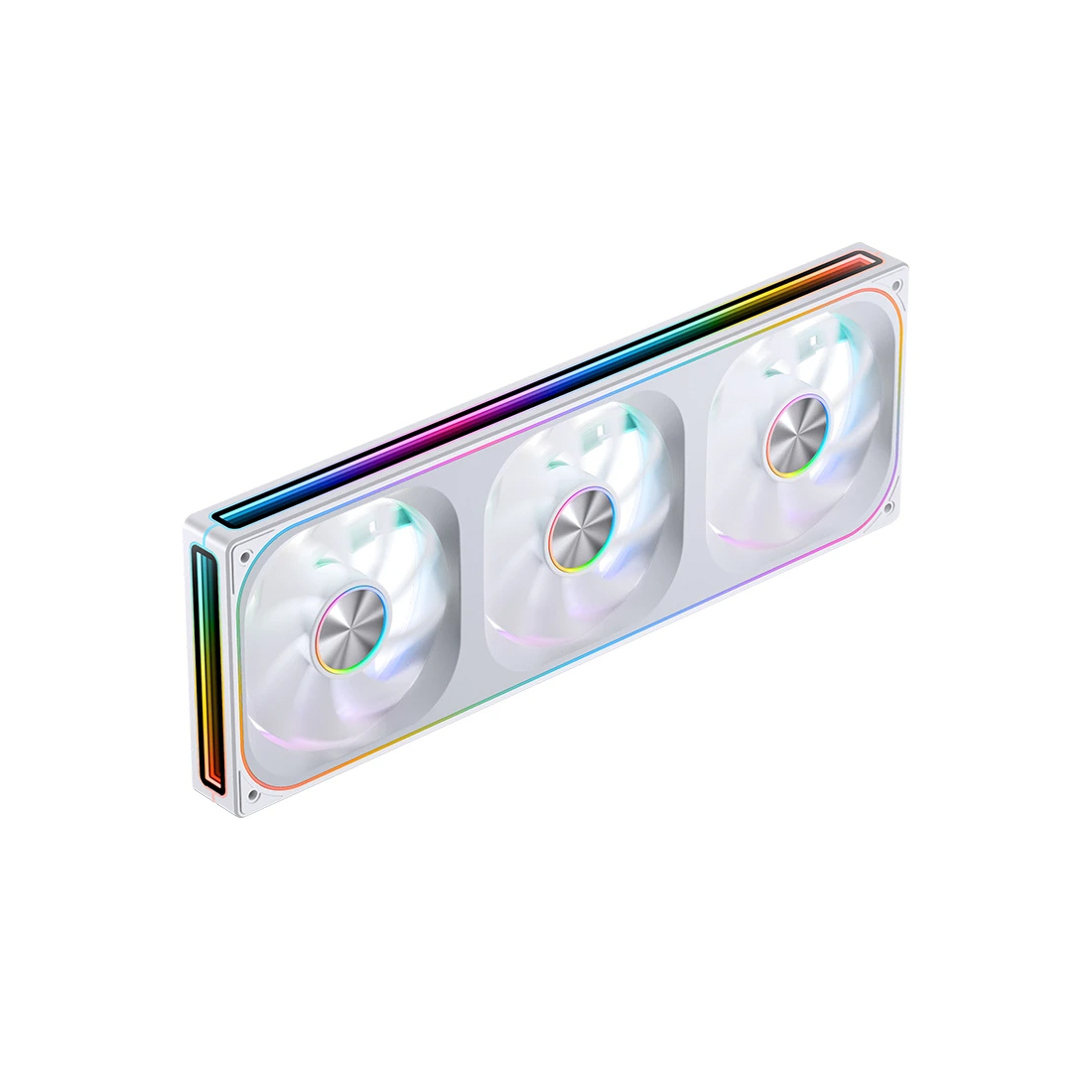 Вентилятор для компьютерного корпуса, Jonsbo, ZA-360W White, ZA-360W White, 3*120 мм, 700-2400 об/мин, 21.46-62.4 CFM, 21.3-37.3dBA, 4 pin PWM + 3 pin ARGB, 362х123х28мм, Белый