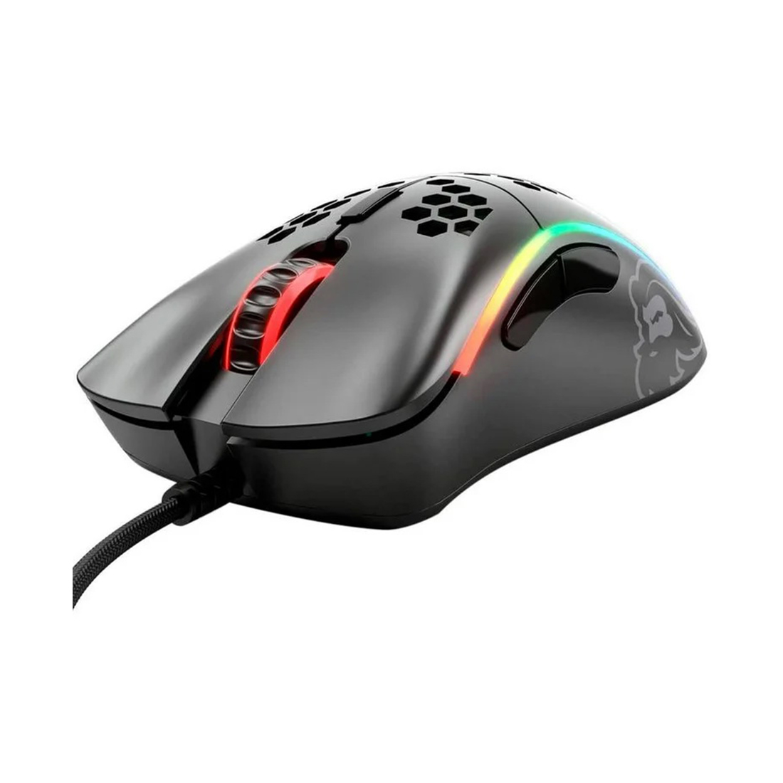 Компьютерная мышь, Glorious, Model D-, GLO-MS-DM-MB, Игровая, Оптическая, Проводная, Pixart PMW-3360 Sensor, 12000 DPI, 250+ IPS, 50G, 1000 Hz, RGB, 6 кнопок, Длина провода 2м, Матовый черный