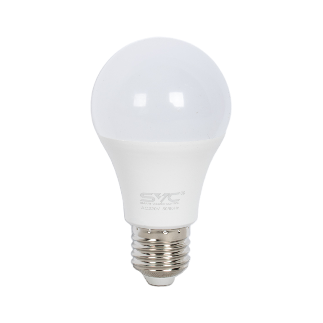 Лампа светодиодная, SVC, LED A60-10W-E27-6500K, Мощность 10Вт, Тип колбы A60, Цвет. температура 6500K, Цоколь E27, Холодный