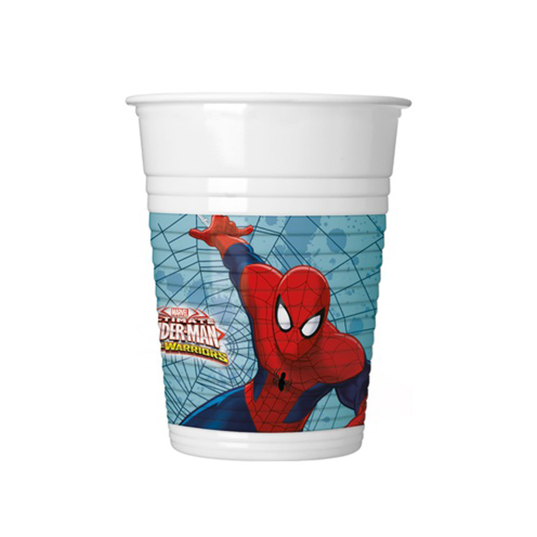 Стакан праздничный, ВЕСЁЛАЯ ЗАТЕЯ, 1502-4680, Spider-Man, Объем 200 мл., (8 шт. в пакете), Бумажный, Розовый, Пакет