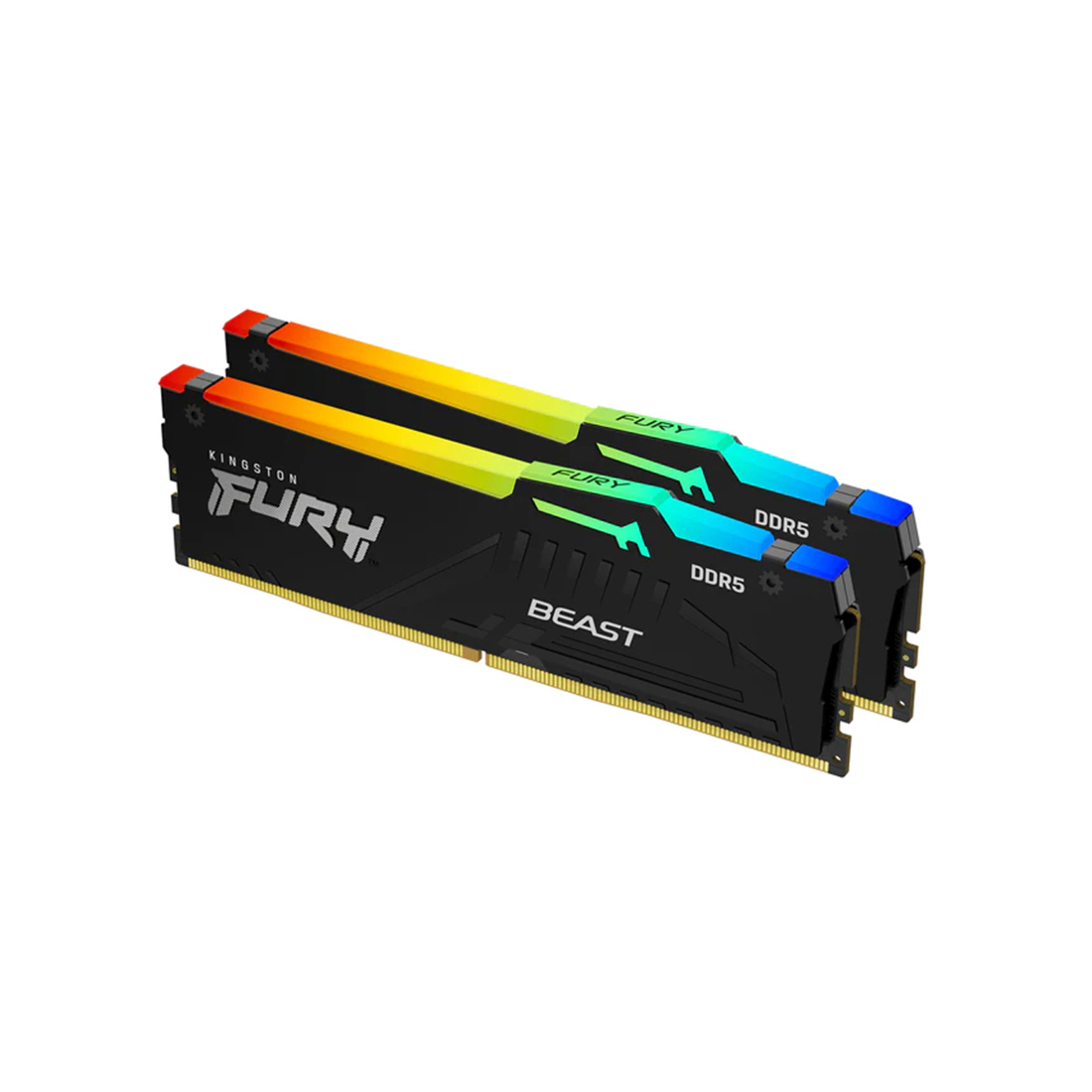 Комплект модулей памяти, Kingston, FURY Beast RGB KF560C36BBEAK2-64 (Kit 2x32GB), DDR5, 64GB, CL36, DIMM <PC5-48000/6000MHz>