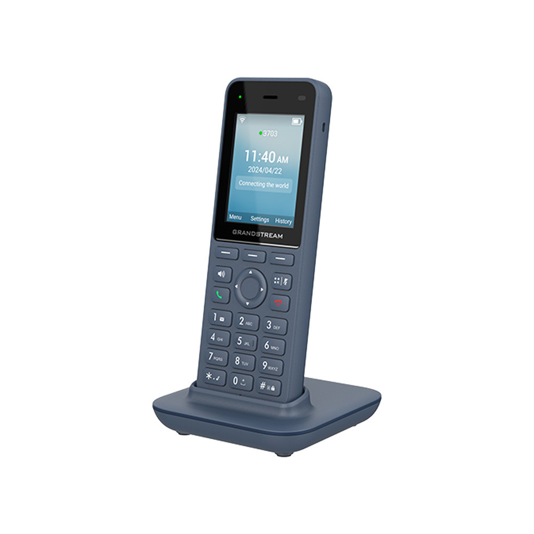 IP телефон, Grandstream, WP826, 3 SIP аккаунта, 3 линии, ЖК-дисплей 240x320 (2,4"), литий-ионный аккумулятор 3000 мАч, блок питания USB-C 5V/1A