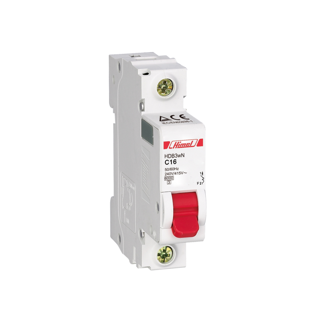 Автоматический выключатель, Himel, HDB3WL1C2, HDB3w 1Р 2А С 4,5кА