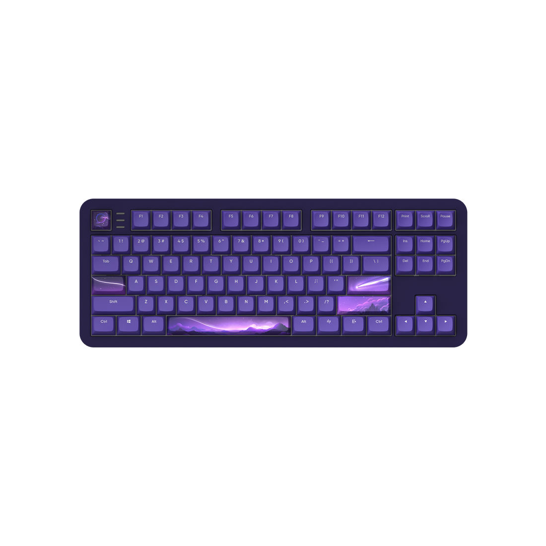 Клавиатура, Dark Project, DPKB_CELESTIAL_87_ANSI_UA, ALU87B Celestial, Игровая, Механическая, TKL, g3ms Voidstone switches, USB, Подсветка RGB, Размер: 369 x 142 x 43 мм., Анг/Рус, Фиолетовый