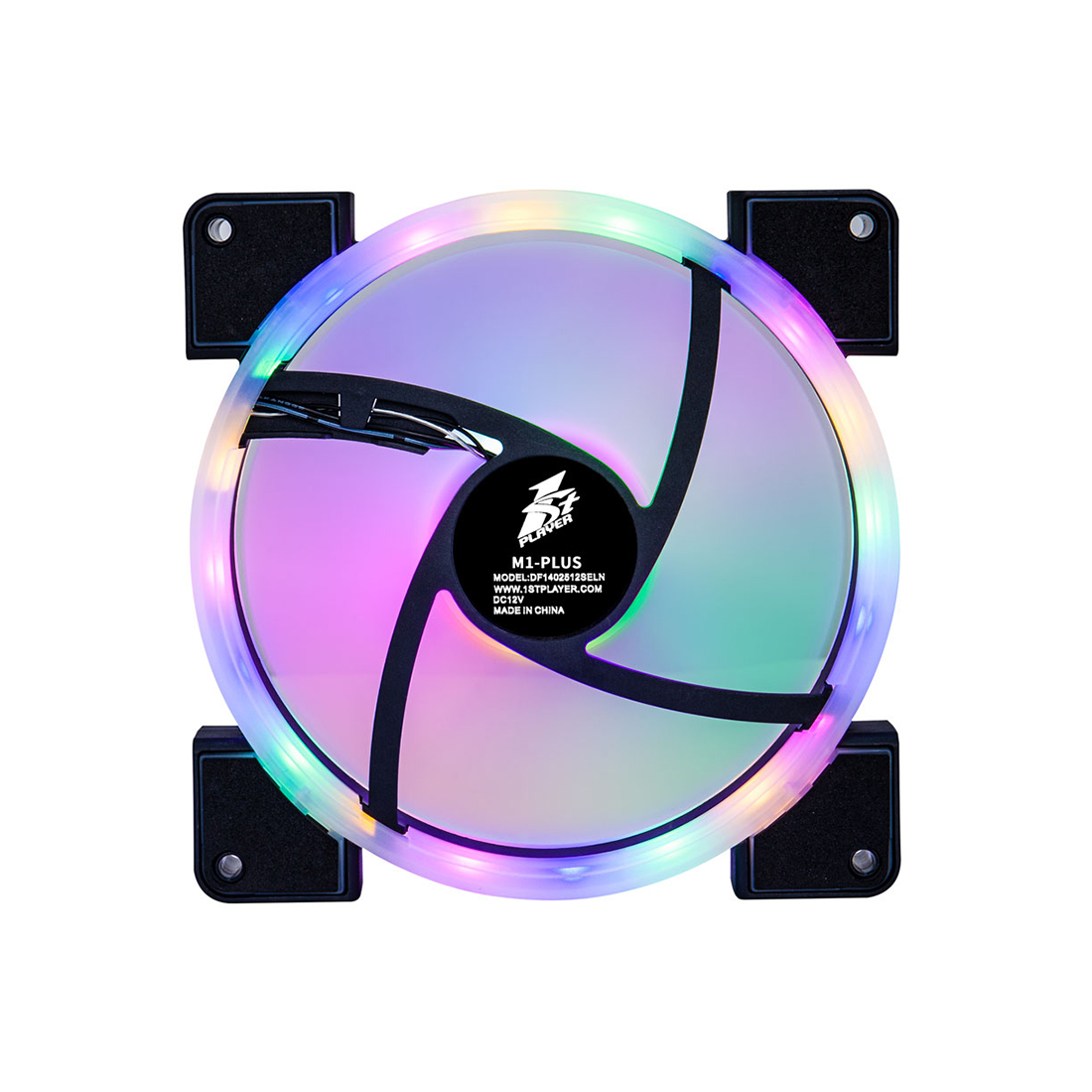 Комплект кулеров для кейса, 1STPLAYER, FIREMOON M1-PLUS COMBO, 3х140мм ARGB, 1100 об/мин, 56.45CFM, 20.2 dB(A), 3-pin, 140*140*25 мм, Черный