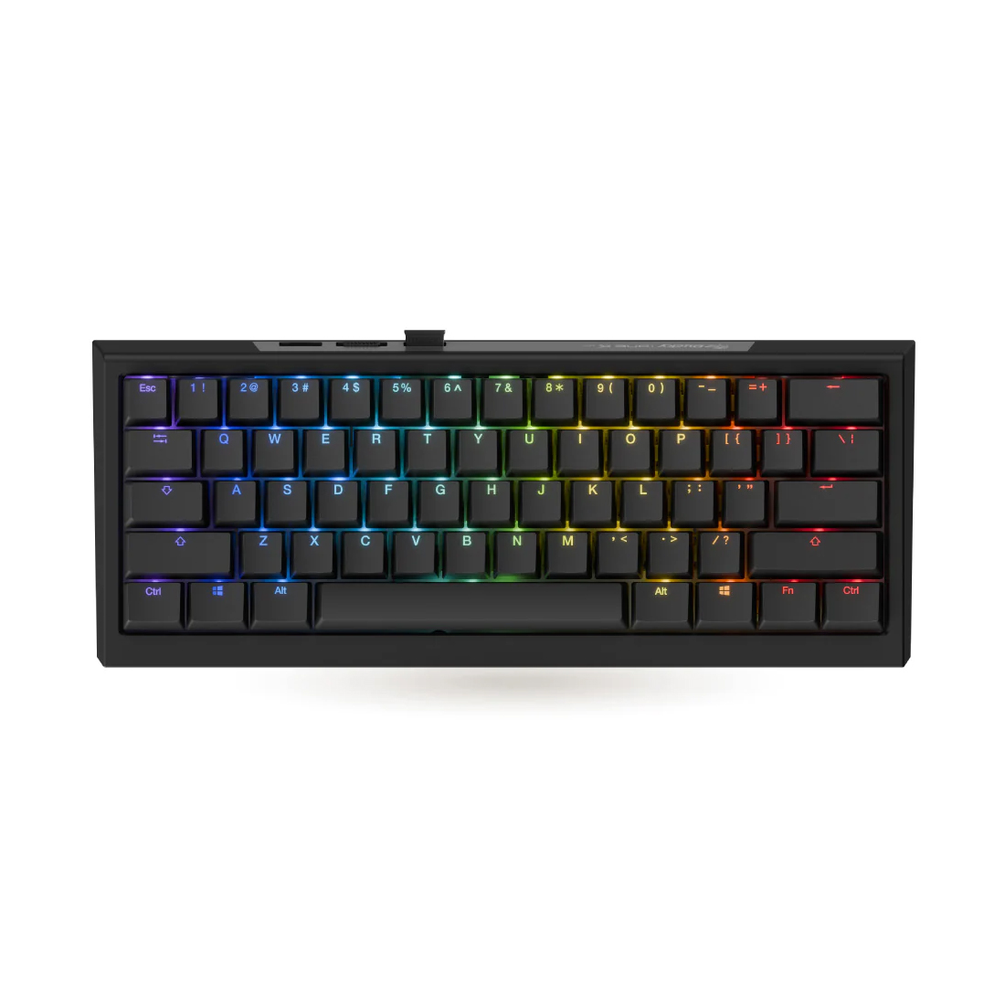 Клавиатура, Ducky, One X Mini Wireless, Игровая, Механическая, 60%, Ducky Linear Inductive Switch, USB, 2,4 ГГц, Bluetooth, Подсветка RGB, Размер: 308x124x39 мм., Чёрный
