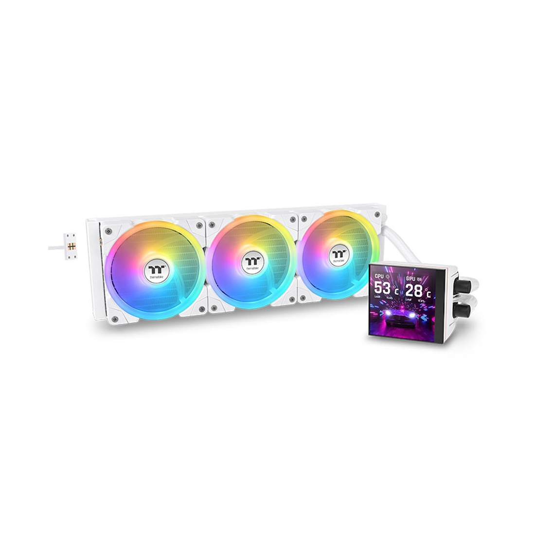 Кулер с водяным охлаждением, Thermaltake, MAGFloe 360 Ultra ARGB Snow, CL-W433-PL12SW-A, 2066/2011-3/2011/1851/17001200/1156/1155/1151/1150AMD AM5, TDP 355W Вт, 3*120, 500~2000 об/мин, 57.11, 32.5, Белый