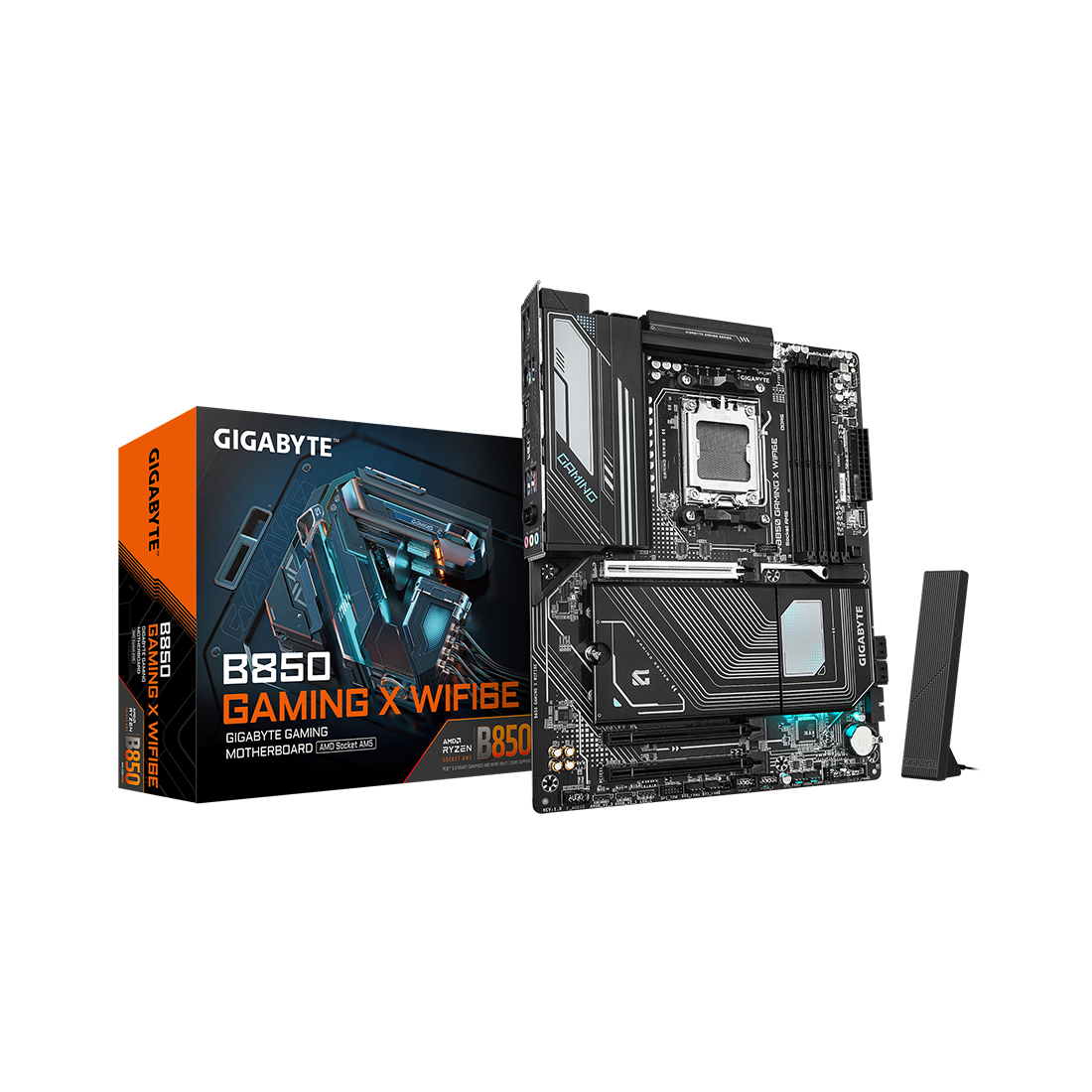 Материнская плата, Gigabyte, B850 GAMING X WIFI6E (4719331866457), AM5, B850, 4xDDR5 4400/4800/5200/8200(OC), 4xSATA3, 3xM.2 (PCIe 4.0 x4/x2), RAID, 1xHDMI, 1хDP, 3xPCI-Ex16, WiFi, ATX