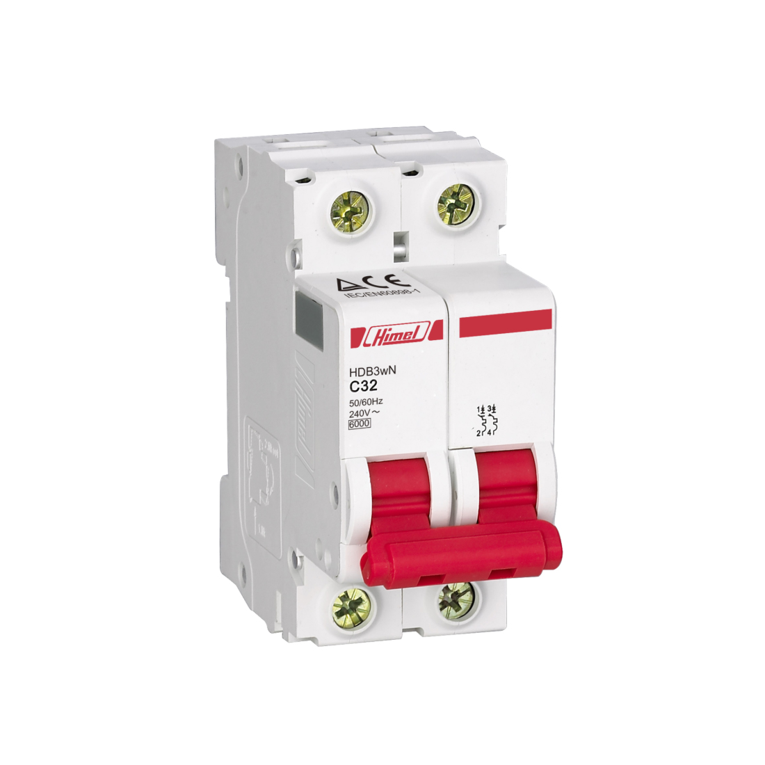 Автоматический выключатель, Himel, HDB3WL2C3, HDB3w 2Р 3А С 4,5кА