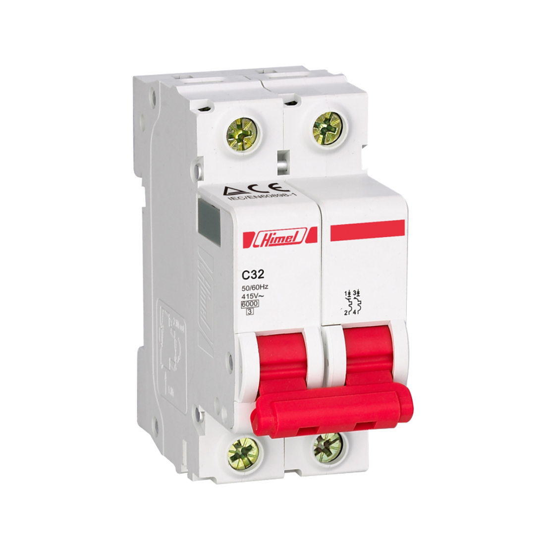 Автоматический выключатель, Himel, HDB3WL2C10, HDB3w 2Р 10А С 4,5кА