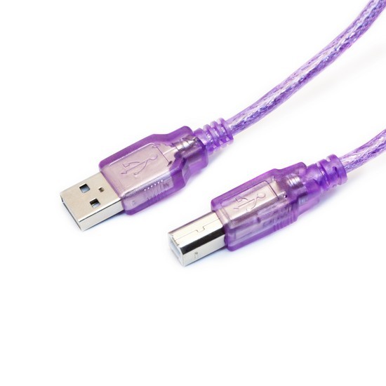 Интерфейсный кабель, Original, A-B 3 м., Hi-Speed USB 2.0, Ферритовые кольца защиты, Работают со всеми принтерами и устройствами, всех производителей, Пол. Пакет, Фиолетовый