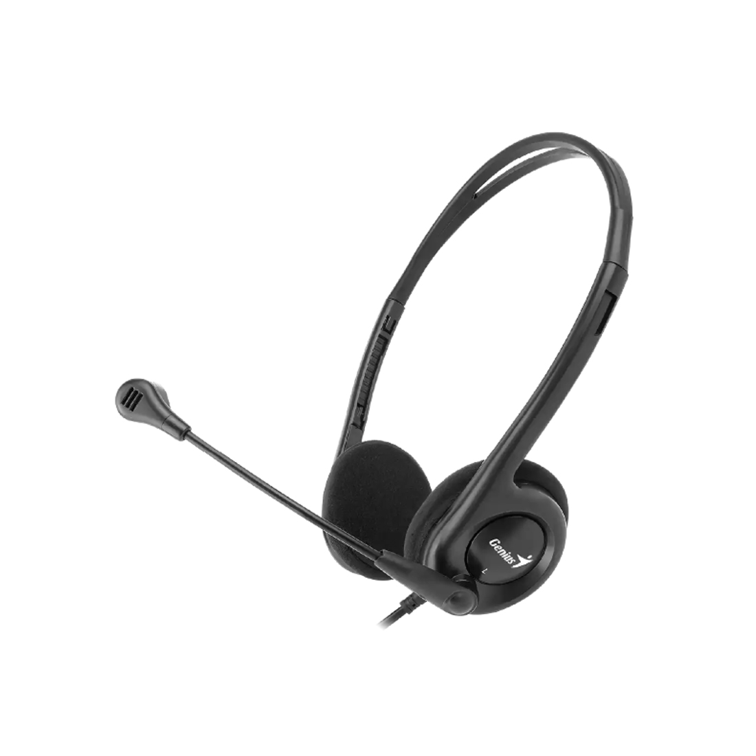 Гарнитура, Genius, HS-200C, SINGLE, Тип крепления: Дуговые, Подключение 3,5 MiniJack, Длина кабеля 1,8 м, Чёрный
