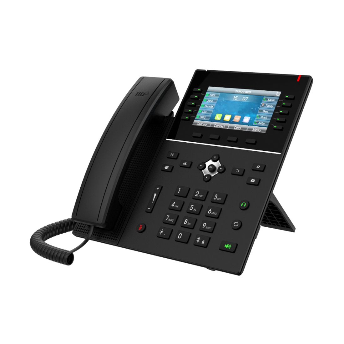 IP-телефон, Fanvil, J6, 20 линии SIP, 2xGE PoE, цветной сенсорный экран 480x272, конференц-связь на 6 участников, 45 DSS клавишь, блок питания в комплекте